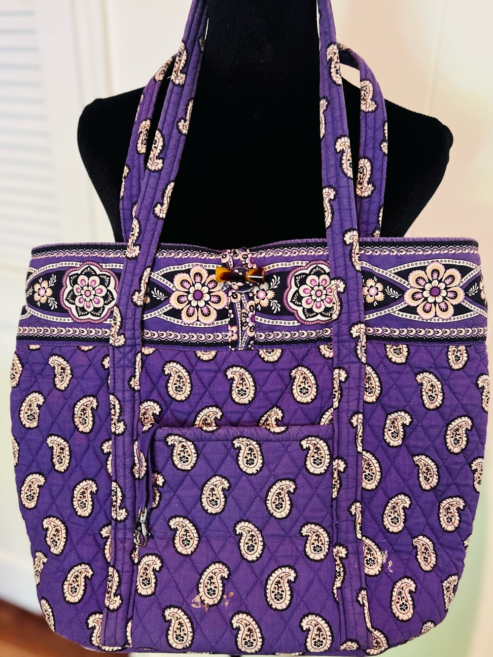 Purple VERA BRADLEY Quilted Paisley Tote Bag - Women. Purple paisley.